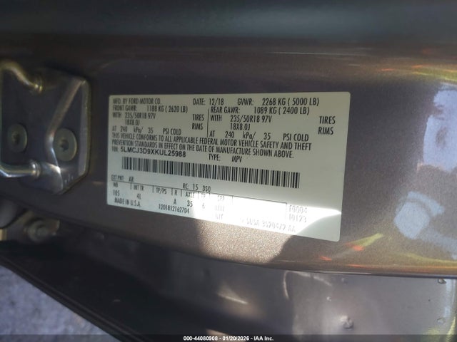 Lincoln Mkc Reserve 2019 5LMCJ3D9XKUL25988 Image 9