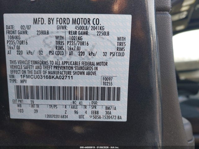 2008 FORD ESCAPE 1FMCU03168KA02711 Photo 8