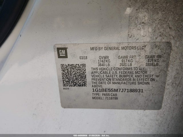 1G1BE5SM7J7188931 Chevrolet Cruze Lt Auto