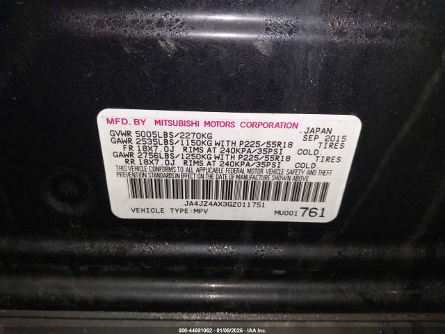 2016 MITSUBISHI OUTLANDER JA4JZ4AX3GZ011751 Photo 8