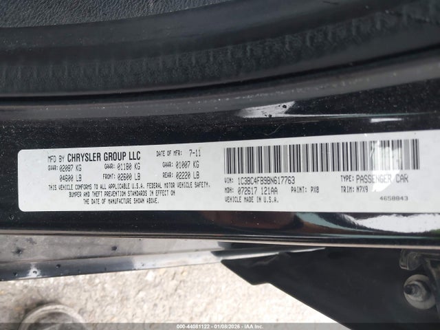 Продажа на аукционе авто 2011 Chrysler 200 Lx, vin: 1C3BC4FB9BN617763, номер лота: 44081122