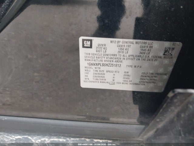 Aukcja sprzedaży 2017 Gmc Acadia Denali, vin: 1GKKNPLS6HZ251813, numer aukcji: 44081166
