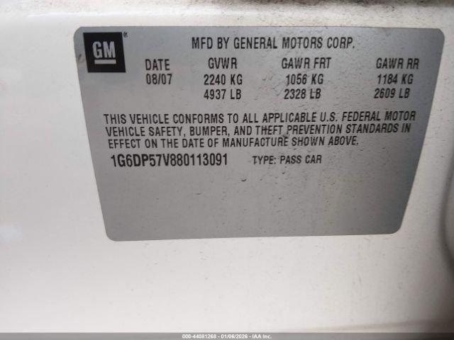 2008 CADILLAC CTS 1G6DP57V880113091 Photo 8