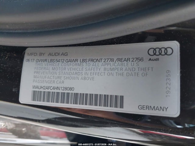 2017 AUDI A6 WAUH2AFC4HN128080 Photo 8