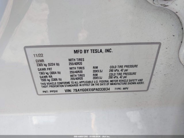 2023 TESLA MODEL Y 7SAYGDEE6PA033834 Photo 8