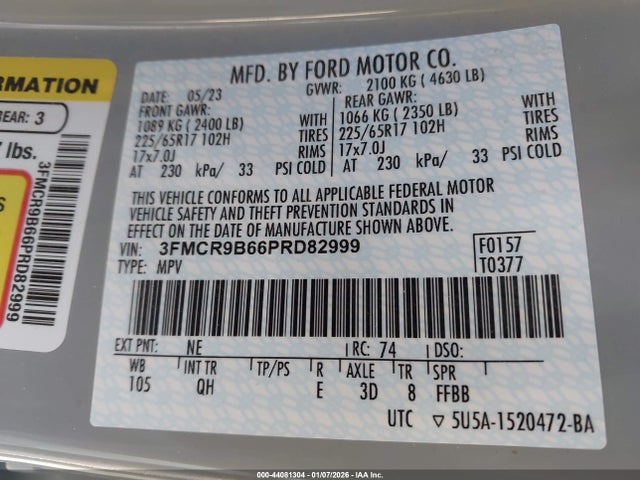 2023 FORD BRONCO SPORT 3FMCR9B66PRD82999 Photo 8