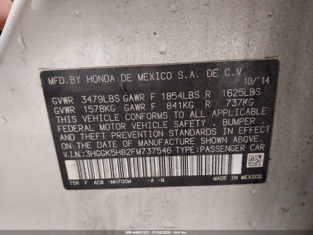 3HGGK5H82FM737546 Honda Fit Ex/ex-l