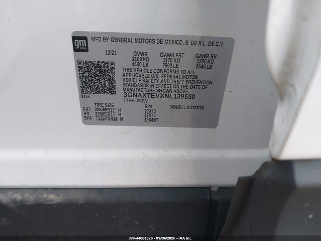 2022 CHEVROLET EQUINOX 3GNAXTEVXNL139530 Photo 8