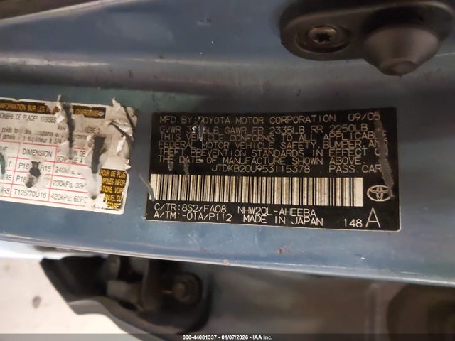 2005 TOYOTA PRIUS JTDKB20U953115378 Photo 8
