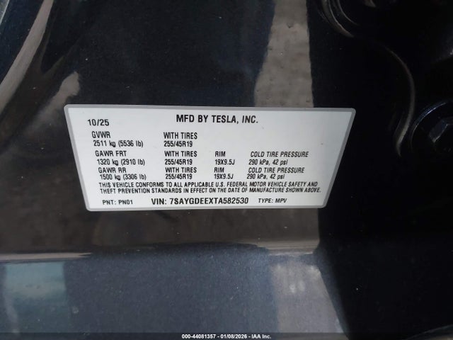 2026 TESLA MODEL Y 7SAYGDEEXTA582530 Photo 8