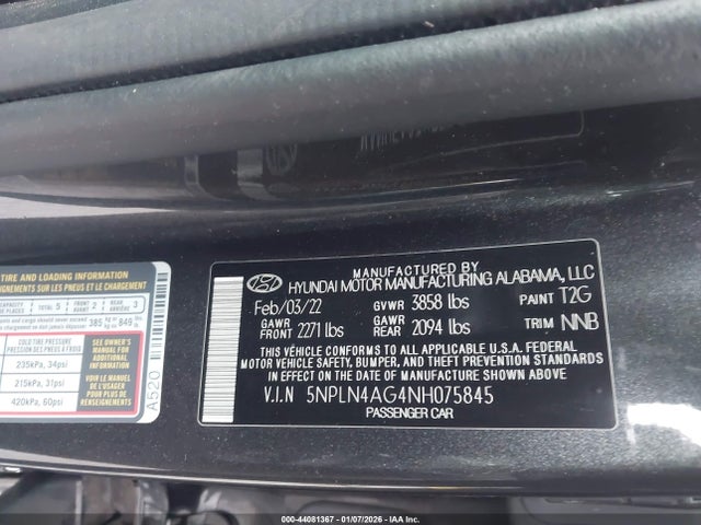 Hyundai ELANTRA SEL 2022 5NPLN4AG4NH075845 Image 9