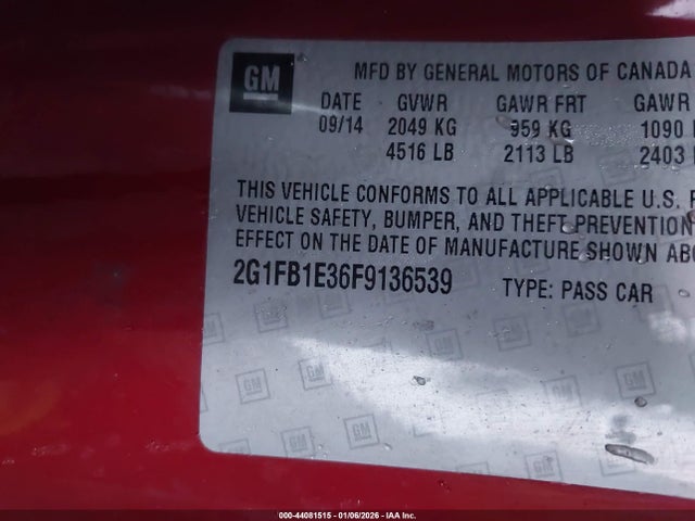 2015 CHEVROLET CAMARO 2G1FB1E36F9136539 Photo 8