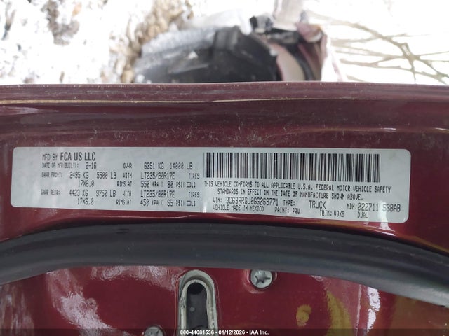 44081536 :رقم المزاد ، 3C63RRGJ0GG263771 vin ، 2016 Ram 3500 Tradesman مزاد بيع