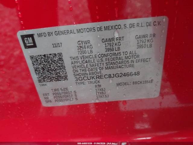 3GCUKREC8JG246648 Chevrolet Silverado 1500 1lt