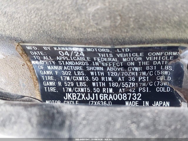 2024 KAWASAKI ZX636 JKBZXJJ16RA008732 Photo 9