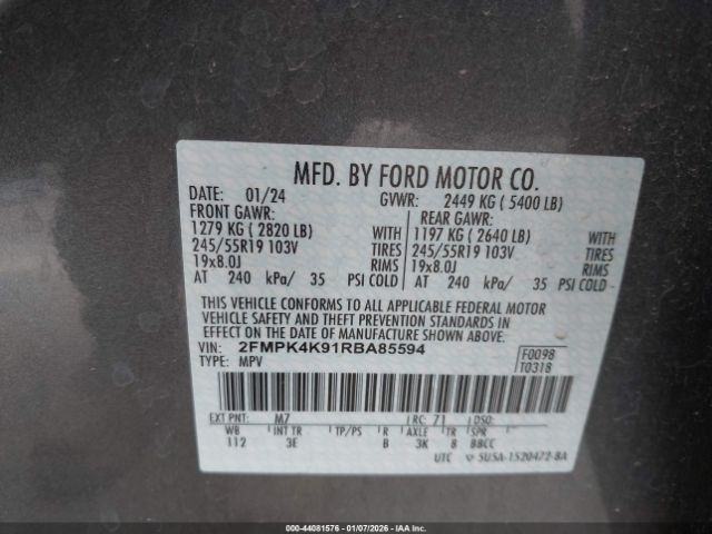 2024 FORD EDGE 2FMPK4K91RBA85594 Photo 8