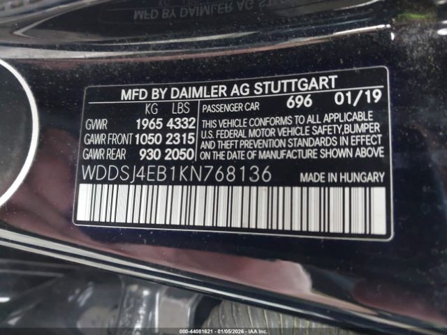 2019 MERCEDES-BENZ CLA 250 WDDSJ4EB1KN768136 Photo 8