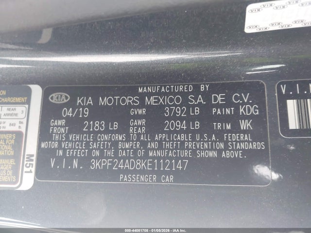 KIA Forte Lxs 2019 3KPF24AD8KE112147 Image 9