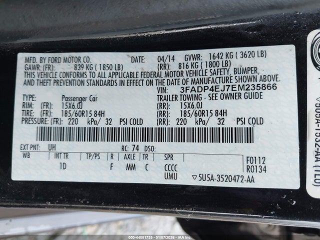 Ford FIESTA SE 2014 3FADP4EJ7EM235866 Image 9