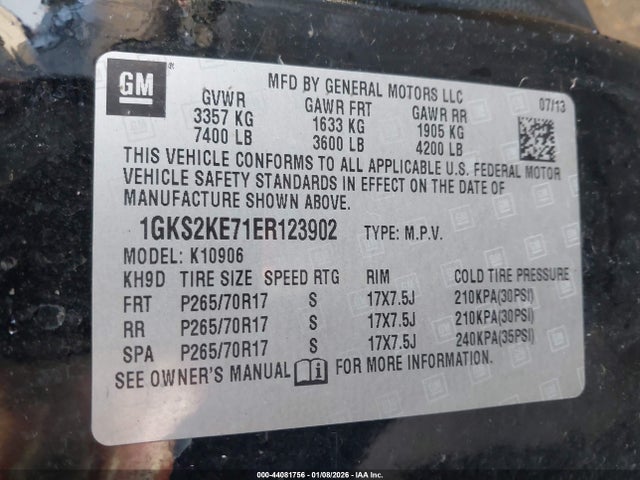 1GKS2KE71ER123902 GMC Yukon Xl 1500 Slt