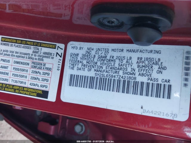 2007 PONTIAC VIBE 5Y2SL65847Z421808 Photo 8