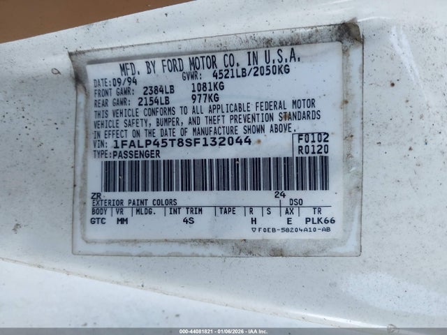 1995 FORD MUSTANG 1FALP45T8SF132044 Photo 8