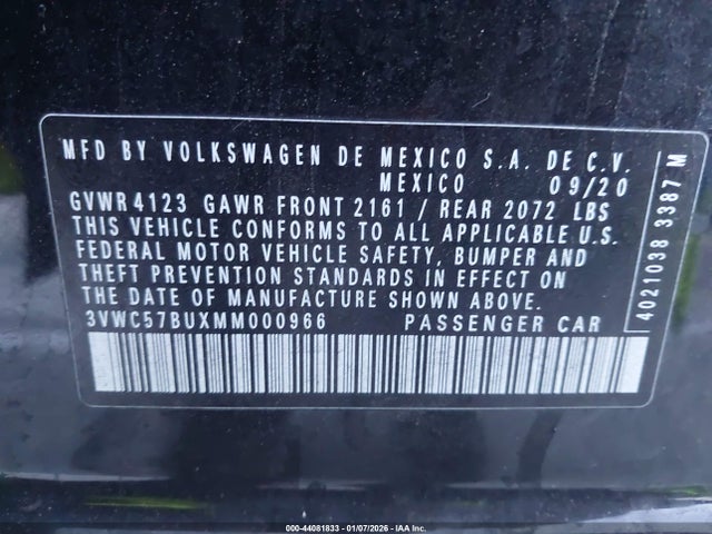 3VWC57BUXMM000966 Volkswagen Jetta 1.4t R-line/1.4t S/1.4t Se