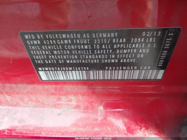2013 VOLKSWAGEN GTI WVWHD7AJ0DW126708 Photo 8