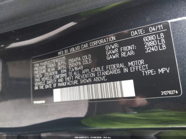 2011 VOLVO XC90 YV4952CZ7B1602225 Photo 8