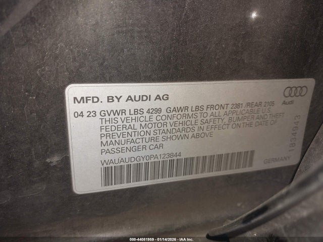 WAUAUDGY0PA123844 Audi A3 Premium 40 Tfsi Front-wheel Drive S Tronic