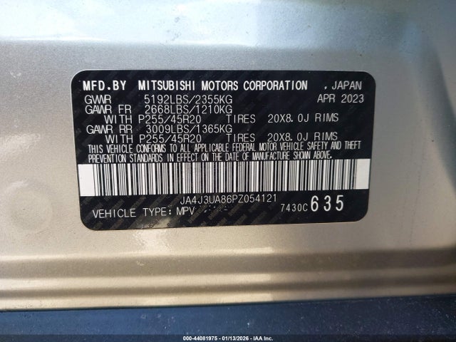 2023 MITSUBISHI OUTLANDER JA4J3UA86PZ054121 Photo 8
