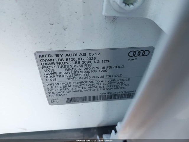 2022 AUDI Q3 WA1EECF38N1138603 Photo 8