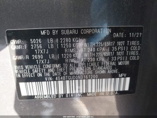 2022 SUBARU OUTBACK 4S4BTGUD0N3161200 Photo 8