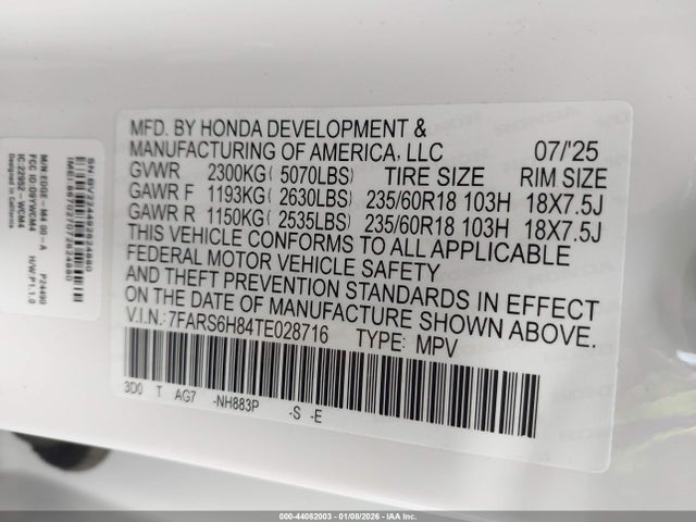 2026 HONDA CR-V HYBRID 7FARS6H84TE028716 Photo 8