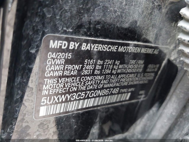 Aukcja sprzedaży 2016 Bmw X3 Xdrive28d, vin: 5UXWY3C57G0N86748, numer aukcji: 44082012