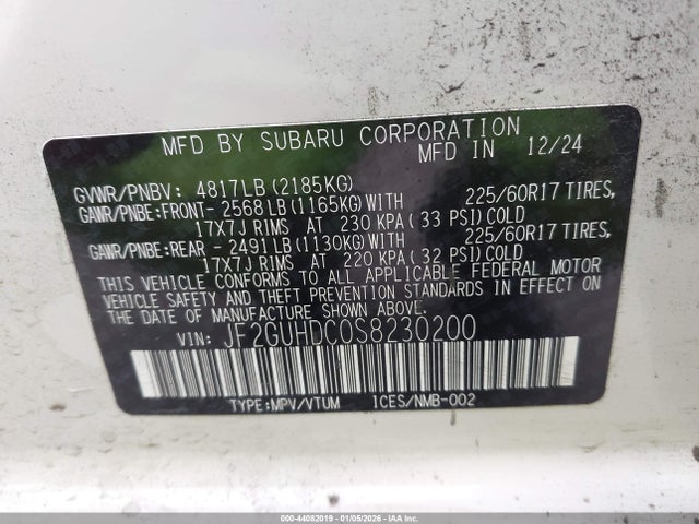 Subaru Crosstrek Premium 2025 JF2GUHDC0S8230200 Image 9