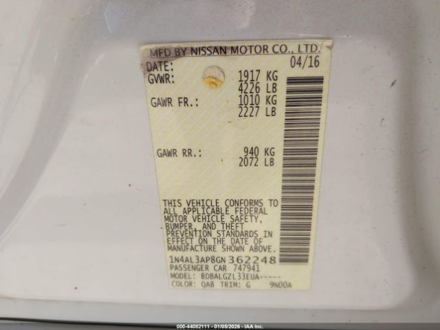 2016 NISSAN ALTIMA 1N4AL3AP8GN362248 Photo 8