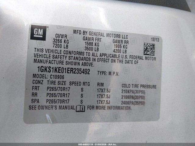 2014 GMC YUKON XL 1500 1GKS1KE01ER235492 Photo 8