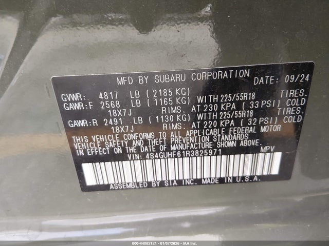 4S4GUHF61R3825971 Subaru Crosstrek Sport