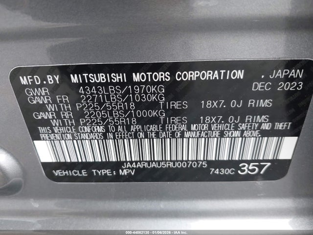 2024 MITSUBISHI OUTLANDER SPORT JA4ARUAU5RU007075 Photo 8