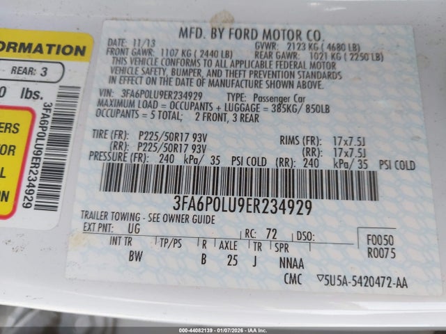 Ford Fusion Hybrid Se 2014 3FA6P0LU9ER234929 Image 9