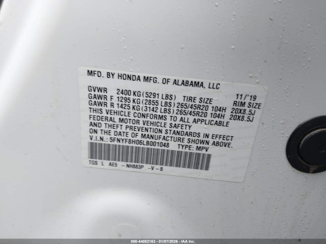 Honda Passport Awd Elite 2020 5FNYF8H06LB001048 Image 9