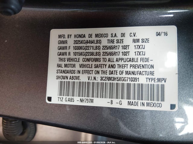 3CZRM3H5XGG710391 Honda CR-V EX