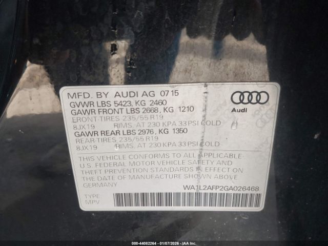 2016 AUDI Q5 WA1L2AFP2GA026468 Photo 8