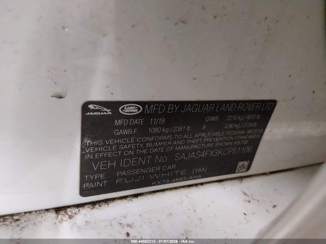 Продажа на аукционе авто 2019 Jaguar Xe 25t, vin: SAJAS4FX3KCP51106, номер лота: 44082312