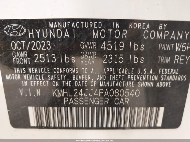 KMHL24JJ4PA080540 Hyundai Sonata Hybrid Blue