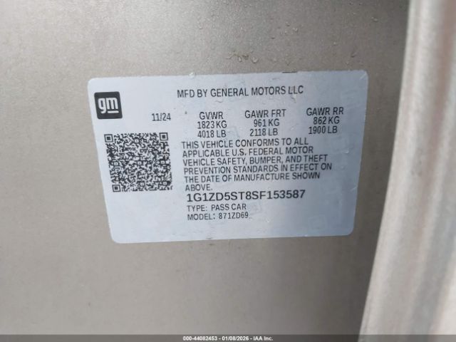 2025 CHEVROLET MALIBU 1G1ZD5ST8SF153587 Photo 8