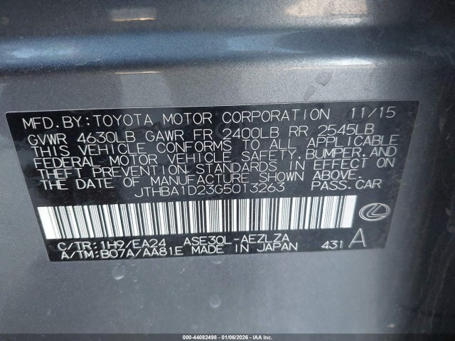 2016 LEXUS IS 200T JTHBA1D23G5013263 Photo 8