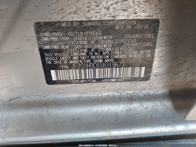 JF2GUHDC6SH319673 Subaru Crosstrek Premium