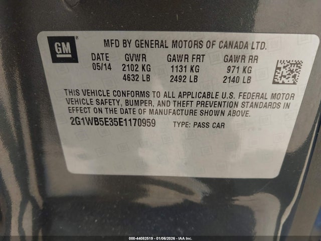2G1WB5E35E1170959 Chevrolet Impala Limited Lt
